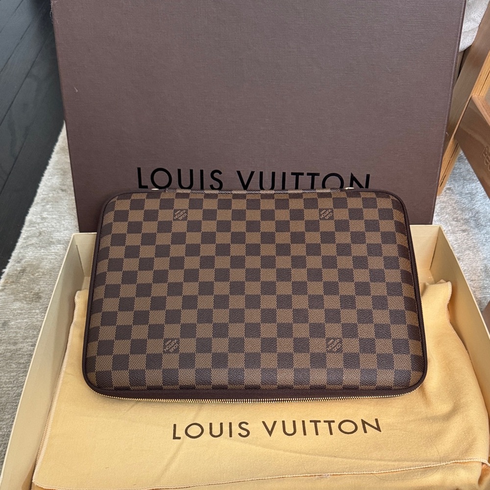 Louis Vuitton Dark Brown Checkered Laptop Bag